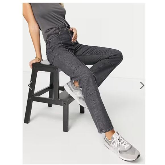 And & Other Stories Crawford Black Jeans Square Pannel Straight Leg Size 2 - Picture 2 of 11